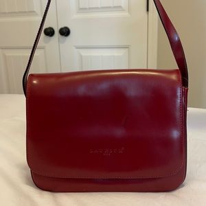 Laurick red leather crossbody purse